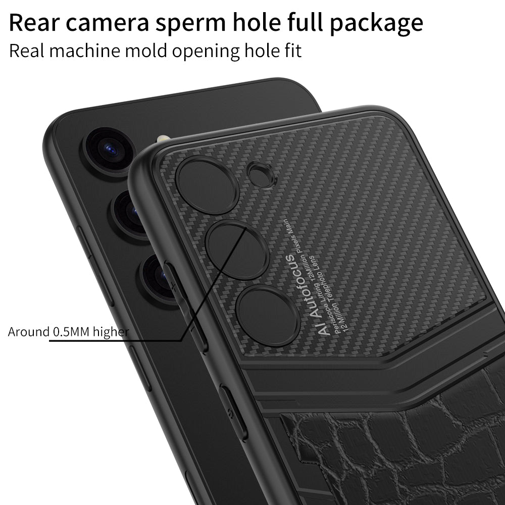 GKK til Samsung Galaxy S23 PU læderbelagt PC TPU Hybrid telefontaske Tekstureret stødfast cover GKK til Samsung Galaxy S23 PU læderbelagt PC TPU Hybrid telefontaske Tekstureret stødfast cover